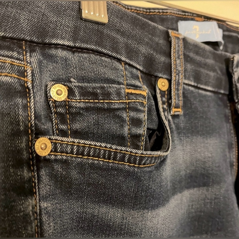 7 For All Mankind Women’s Jeans S(27) b(air) Denim Ankle Skinny Dark Wash - Picture 4 of 9